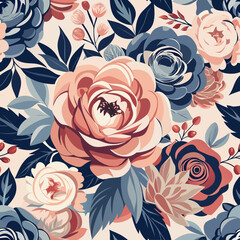 seamless pattern background with leaves, minimal , pastel color, natural pattern, floral pattern background, Vintage Botanical Blossom Pattern, Modern Botanical Design with Soft Colors