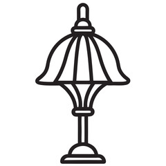 Tiffany lamp silhouette vector line art