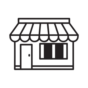 recommend clip art: Storefront line art vector illustration