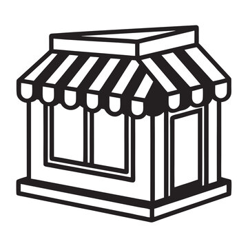 recommend clip art: Storefront line art vector illustration
