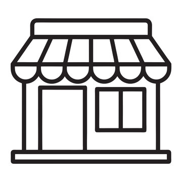 recommend clip art: Storefront line art vector illustration