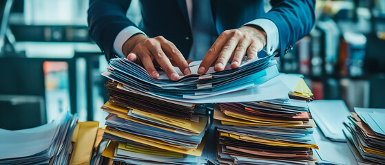 Businessmen rely on AI technology to automate document classification and categorization improving organization and reducing time spent on manual sorting