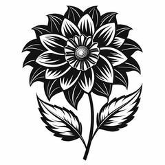 Hand Drawn Flower Vector silhouette