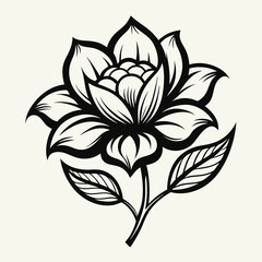 Hand Drawn Flower Vector silhouette