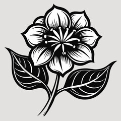 Hand Drawn Flower Vector silhouette