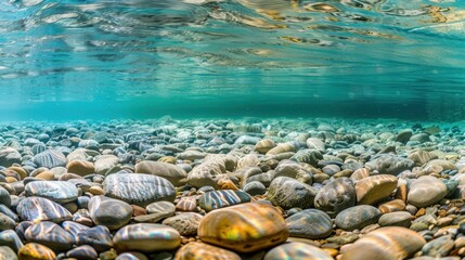 Underwater View of a Riverbed