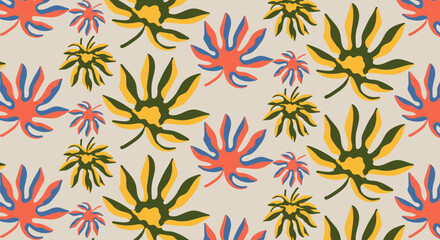 Abstract seamless floral patterns, Vintage floral textures for backgrounds, wallpapers, textiles and fashion.