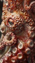 Close-Up of an Octopus's Eye and Tentacles