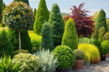 Stunning Assortment of Rich Ornamental Greenery and Dwarf Trees for Garden Aesthetics