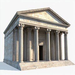 Obraz premium 3D Render of a Roman temple with a large central dome, on isolated white background