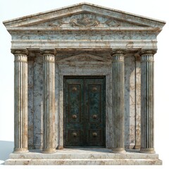Fototapeta premium 3D Render of a Roman temple with a large central dome, on isolated white background
