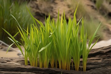 Obraz premium Vibrant River Grass Isolated on a Natural Backdrop with Realistic Detail