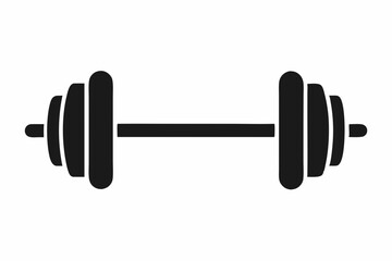 barbell icon, dumbbell silhouette vector

