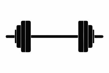 barbell silhouette vector, dumbbell icon
