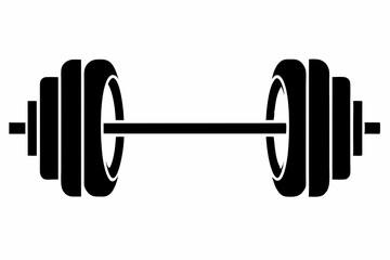 barbell icon, dumbbell silhouette vector


