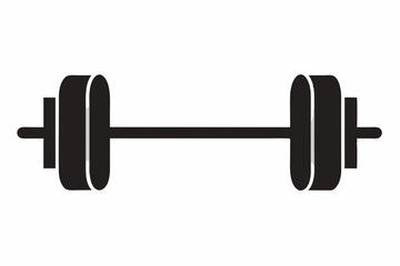 barbell silhouette vector, dumbbell icon
