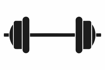 barbell silhouette vector, dumbbell icon
