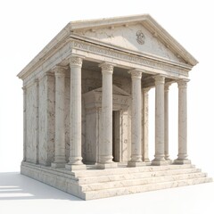 Naklejka premium 3D Render of a Roman temple with a sanctuary dedicated to Jupiter, on isolated white background