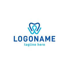 Clean and modern dental logo design featuring a stylized tooth
