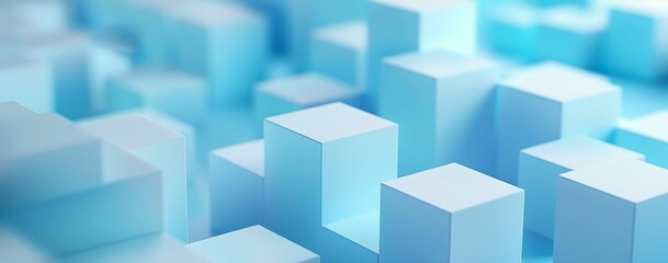 Abstract Blue Cube Pattern
