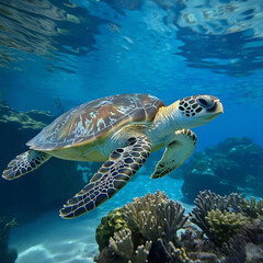 Fototapeta premium Exotic Ajeeb Animal In Sea swimming underwater Photo