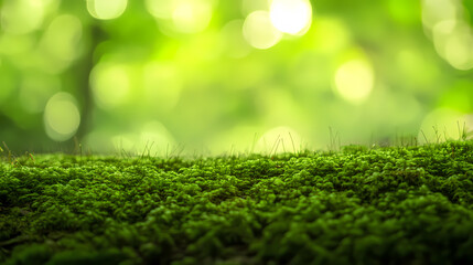 Microscopic ecological scene of forest moss