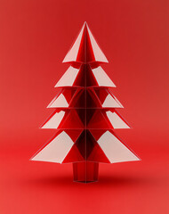 Fototapeta premium Christmas glass Christmas tree poster background