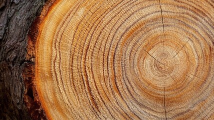 Naklejka premium Close up textures of growth rings on tree trunk