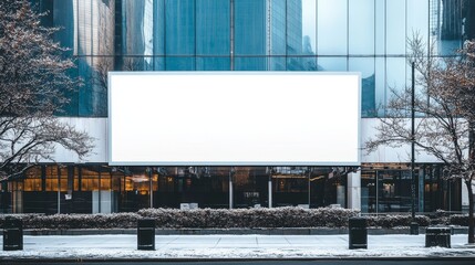 Obraz premium Blank advertising poster billboard in urban city. White banner with copy space