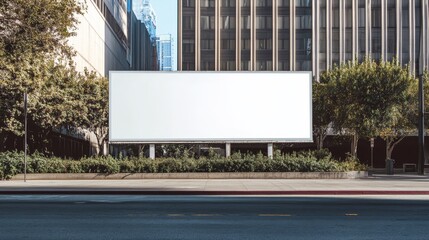 Obraz premium Blank advertising poster billboard in urban city. White banner with copy space