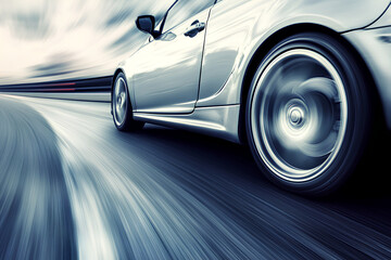 car at high speed along the highway obscures the speed of movement