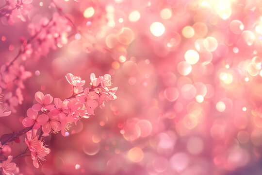 Beautiful abstract bokeh light effect on soft pink backgrounds to enhance visual appeal