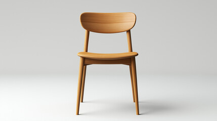 Modern Wooden Dining Chair with Curved Backrest