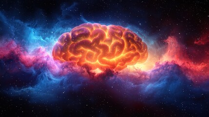 Human Brain In Space  Nebula  Universe  Stars  Galaxies   D   Science   Mind   Abstract   Cosmic   Inspiration