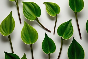 Obraz premium Unique Oxalis Plant Leaves Isolated on Sleek Background - Decorative Floral Arrangement