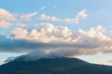Mombacho Volcano Covered in Clouds at Sunset, Nicaragua