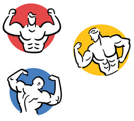 ボディービルのアイコン3種