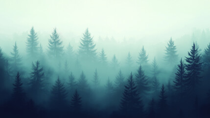 Fototapeta premium forest background covered in smog, Ai generated images