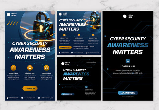 Gradient Blue and Black Cyber Security Story And Post 