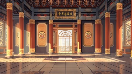 beautiful anime background of a kind's palace in the past