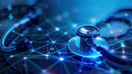 Stethoscope and Healthcare business data for medical business growth AI generated images