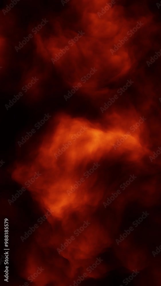 Canvas Prints loop abstract dark black red fire cloud vertical background.