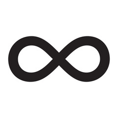 Black infinity flat icon