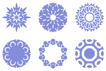 Ornament shape icon set. Decorative abstract design