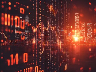 Fototapeta premium Digital stock market data visualization.