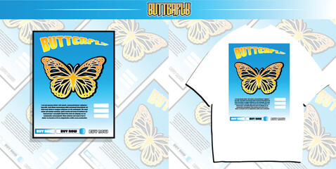 BUTTERFLY typography t-shirt design, motivational typography t-shirt design, inspirational quotes t-shirt design, streetwear t-shirt design