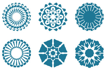 Ornament shape icon set. Decorative abstract design