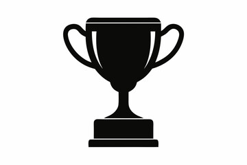 Trophy cup icon, victory cup vector, trophy silhouette