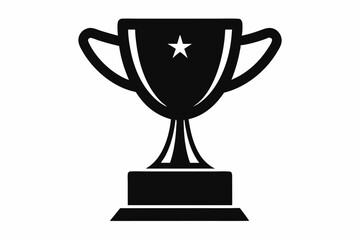 Trophy cup icon, victory cup vector, trophy silhouette