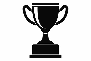 Trophy cup icon, victory cup vector, trophy silhouette